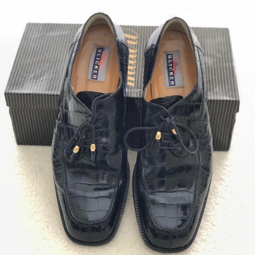 Vintage world famous Mauri Gator Shoes Navy sz 13